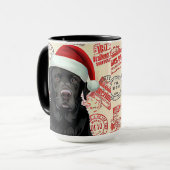 Zwarte labrador kerst mok (Voorkant links)