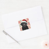 Zwarte labrador kerst vierkante sticker (Envelop)