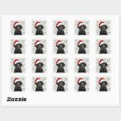Zwarte labrador kerst vierkante sticker (Vel)