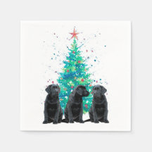 Zwarte Labrador Kerstboom Schattigee hond Puppy