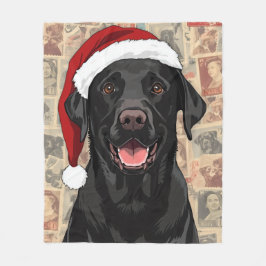 Zwarte labrador kerstdeken fleece deken