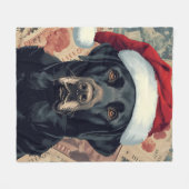 Zwarte labrador kerstdeken fleece deken (Voorkant (Horizontaal))
