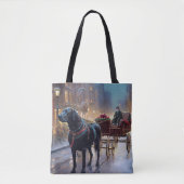 Zwarte Labrador Kerstfeest Seizoen Tote Bag (Voorkant)