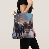 Zwarte Labrador Kerstfeest Seizoen  Tote Bag (Dichtbij)