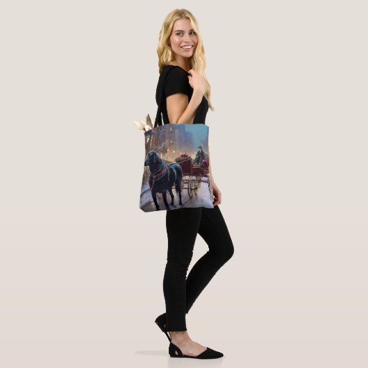 Zwarte Labrador Kerstfeest Seizoen  Tote Bag (Op model)