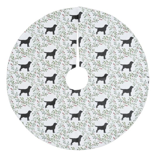 Zwarte labrador - Kerstfeestdag - Dog Black Lab Fleece Kerstboom Rok (Voorkant)