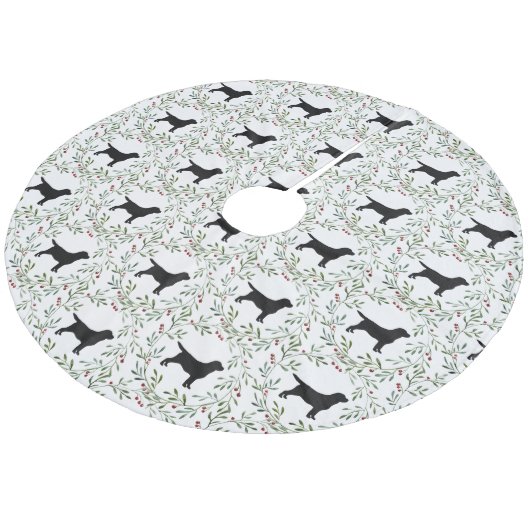 Zwarte labrador - Kerstfeestdag - Dog Black Lab Fleece Kerstboom Rok (Gekanteld)