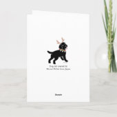 Zwarte Labrador kerstgewei en Ornamenten Feestdagen Kaart (Achterkant)