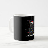 Zwarte Labrador Kersthond Kerstboom Licht Klasse Koffiemok (Voorkant links)