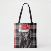 Zwarte Labrador Kersthond Seizoensruit Tote Bag (Voorkant)