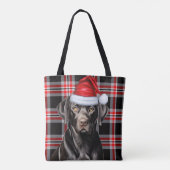 Zwarte Labrador Kersthond Seizoensruit Tote Bag (Achterkant)