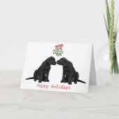 Zwarte Labrador-kerstkaart Feestdagen Kaart (Voorkant)