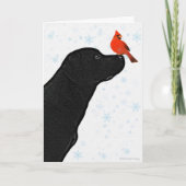 Zwarte Labrador-kerstkaart Feestdagen Kaart (Voorkant)