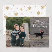 Zwarte labrador kerstkaart Sjabloon (Voorkant / Achterkant)