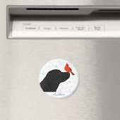 Zwarte labrador kerstkardinaal - Cute Dog Magneet (Insitu (Vaatwasser))