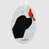 Zwarte labrador kerstkardinaal - Cute Dog Ornament (voorkant)