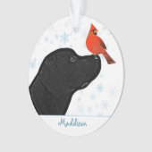 Zwarte labrador kerstkardinaal - Cute Dog Ornament (voorkant)