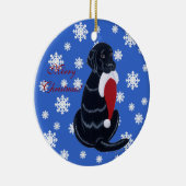 Zwarte labrador kerstkerstkerstkerstkerstkerstman  keramisch ornament (Rechts)