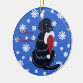 Zwarte labrador kerstkerstkerstkerstkerstkerstman  keramisch ornament (Links)