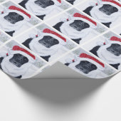 Zwarte labrador kerstkerstkerstschilderij cadeaupapier (Hoek)
