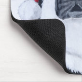 Zwarte labrador kerstkerstkerstschilderij muismat (Hoek)