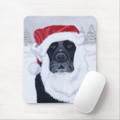 Zwarte labrador kerstkerstkerstschilderij muismat (Met muis)