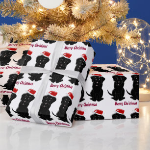 Zwarte Labrador Kerstmis Cadeaupapier