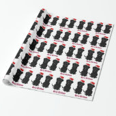 Zwarte Labrador Kerstmis Cadeaupapier (Uitgerold)