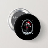 Zwarte Labrador Kerstmis Kerstman Hoed Kerst Pyjam Ronde Button 5,7 Cm (Voorkant /achterkant)