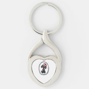 Zwarte Labrador Kerstmis Kerstman Hoed Kerst Pyjam Sleutelhanger