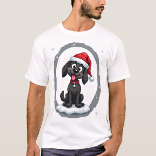 Zwarte Labrador Kerstmis Kerstman Hoed Kerst Pyjam T-shirt