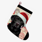Zwarte labrador kous grote kerstsok (Voorkant (Hangend))