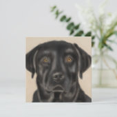 Zwarte Labrador kunstkaart (Staand voorkant)