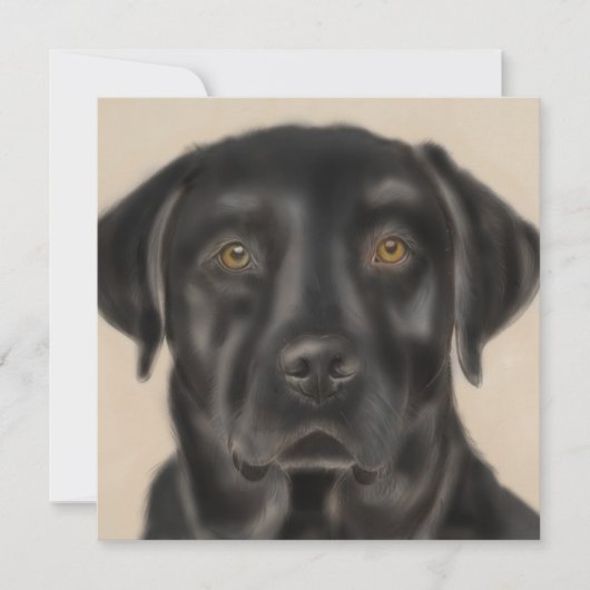 Zwarte Labrador kunstkaart (Voorkant)