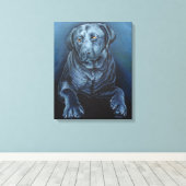 Zwarte Labrador Kunstprint Engelse Retriever Print (Insitu (Houten vloer))