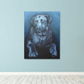 Zwarte Labrador Kunstprint Engelse Retriever Print (Insitu (Houten vloer))