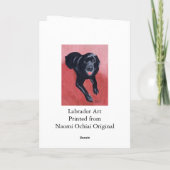 Zwarte labrador lachend bedankkaart (Achterkant)