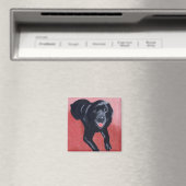 Zwarte labrador lachend magneet (Insitu (Vaatwasser))
