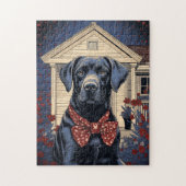 Zwarte labrador legpuzzel (Verticaal)