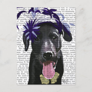 Zwarte labrador met blauw filter briefkaart