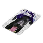 Zwarte labrador met blauw filter magneet (Linkerzijde)