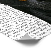 Zwarte labrador met bot op neus poster (Hoek)