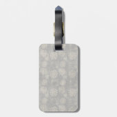 Zwarte labrador met bot op nose 2 bagagelabel (Achterkant verticaal)