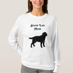 Zwarte labrador met een kleine tong t-shirt