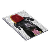 Zwarte labrador met fez notitieboek (Rechterzijde)