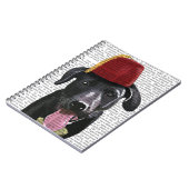 Zwarte labrador met fez notitieboek (Linkerzijde)