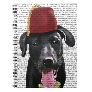 Zwarte labrador met fez notitieboek
