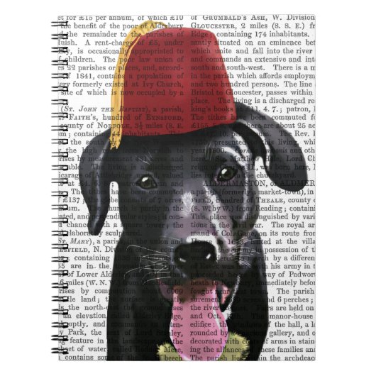 Zwarte labrador met fez notitieboek (Voorkant)