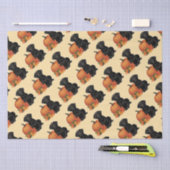 Zwarte labrador met herfstbladeren en pompoen tissuepapier (Craft)