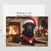 Zwarte Labrador met Kerstman-hoed Feestdagenkaart (Voorkant / Achterkant)